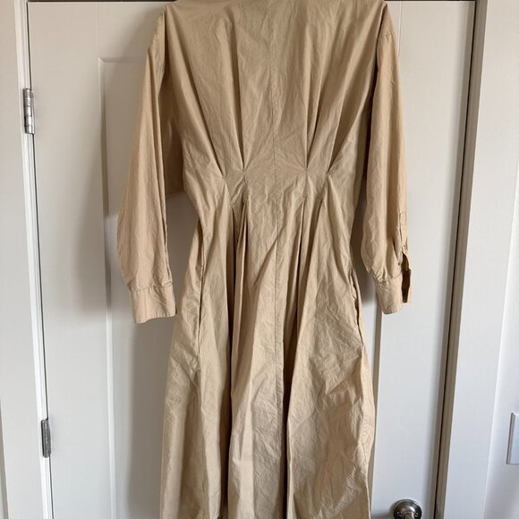 Long-Sleeve Buckle-Front Midi Shirt Dress - Picture 2 of 7